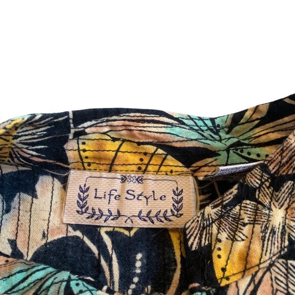 Life Style All Over Print Floral 100% Cotton Jacket XL - Picture 2 of 8